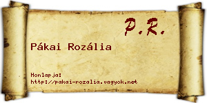 Pákai Rozália névjegykártya