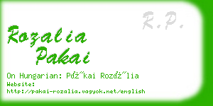 rozalia pakai business card